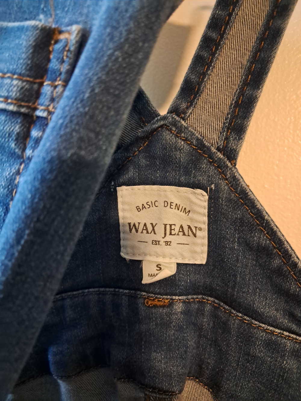 Wax Jean Dark Blue Ripped Denim Overalls - Picture 6 of 6